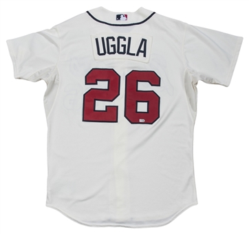 2012 Dan Uggla Game Used Atlanta Braves Alternate Ivory Jersey Used On 4/18/12 For Career Home Run #191 (MLB Authenticated)